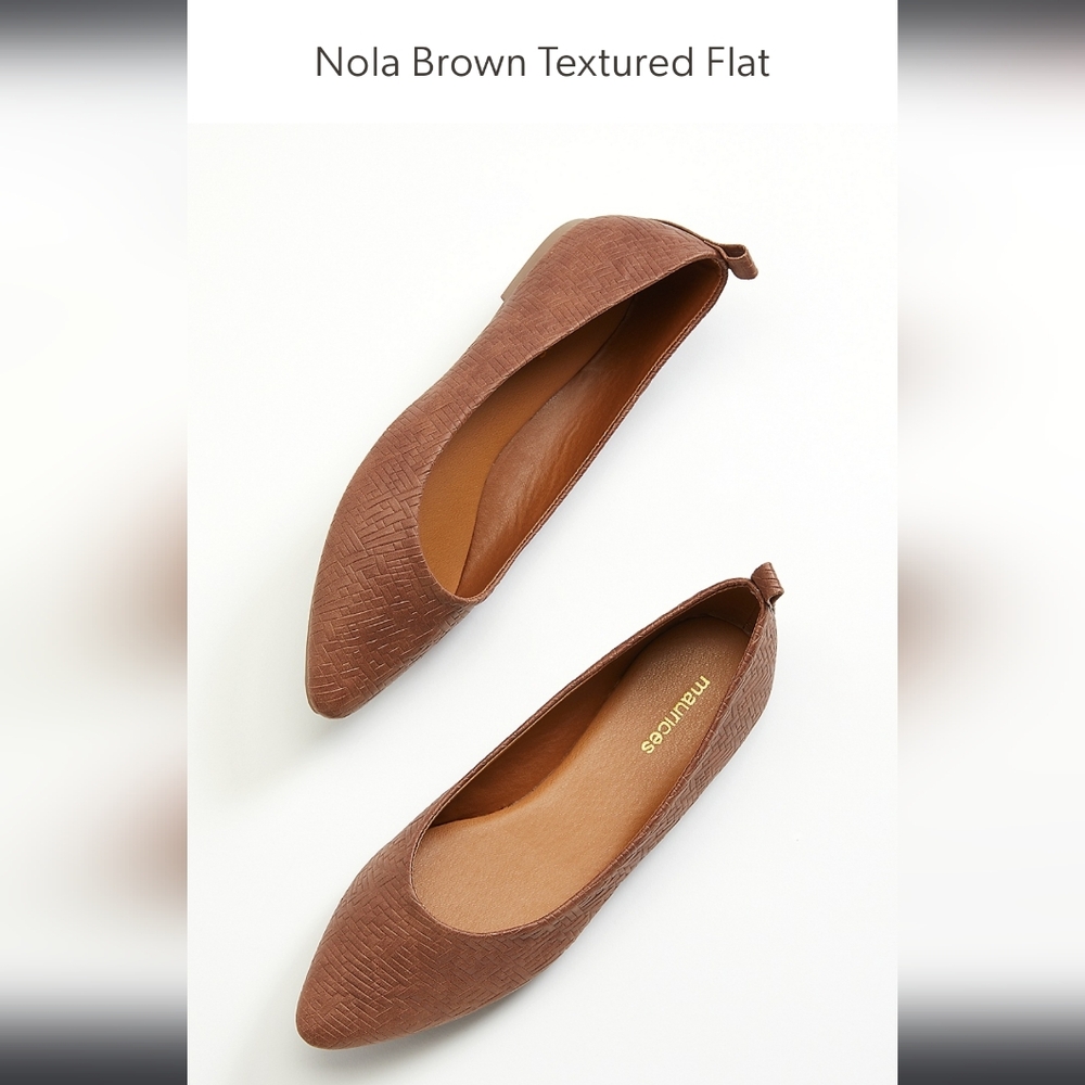 NEW Nola Textured Flat (Brown) - maurices